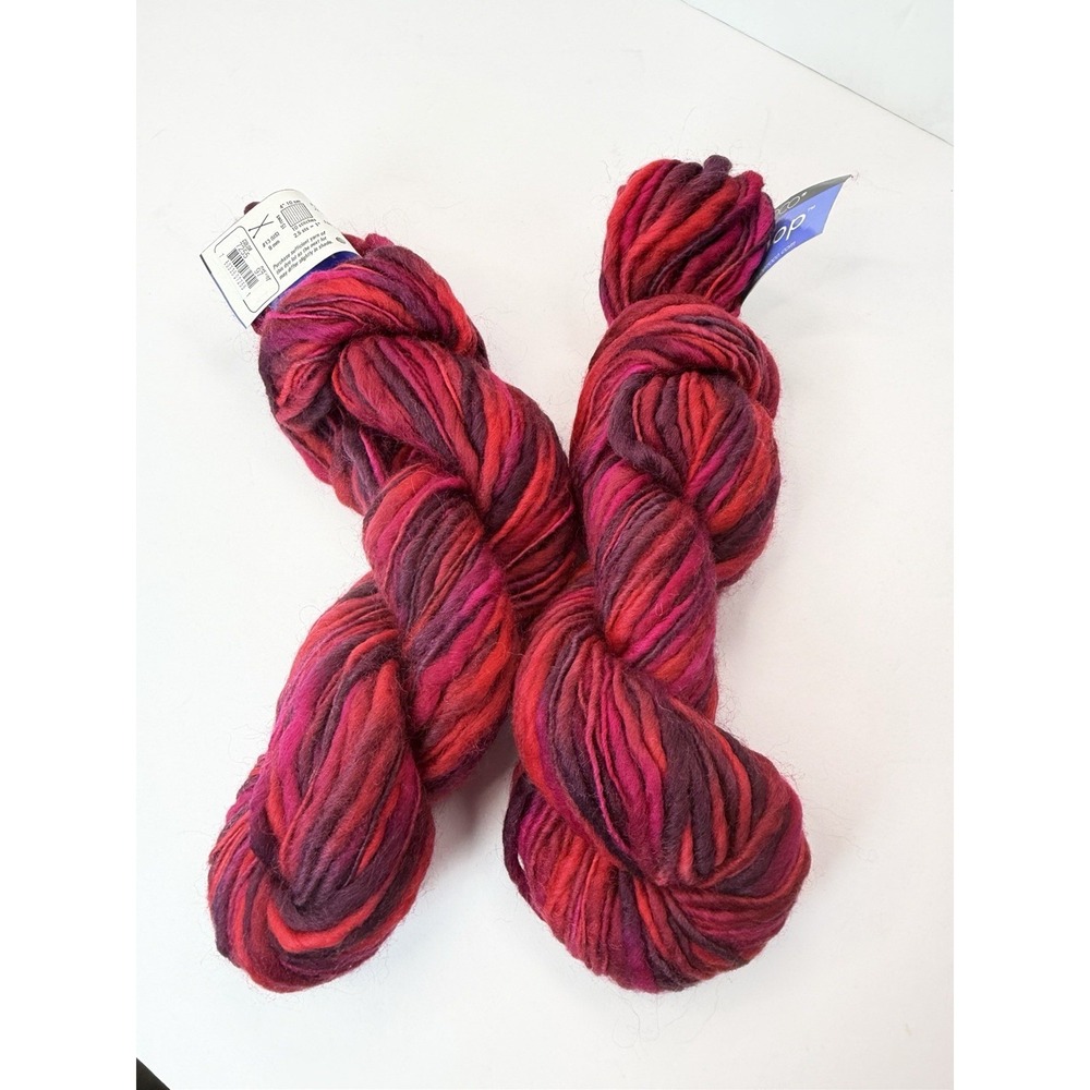 Berroco Hip-Hop Super Bulky Lot Of 2 Pink Purple 100% Wool 100g Each